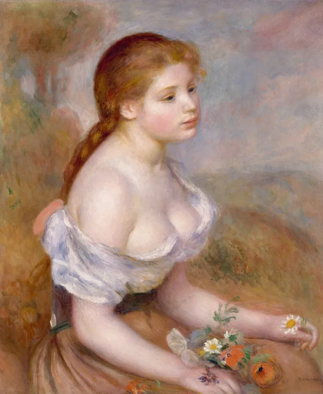 A Young Girl with Daisies
