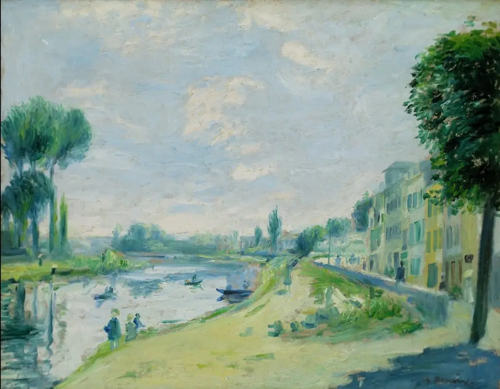 Banks of the Seine, Bougival, by Auguste Renoir