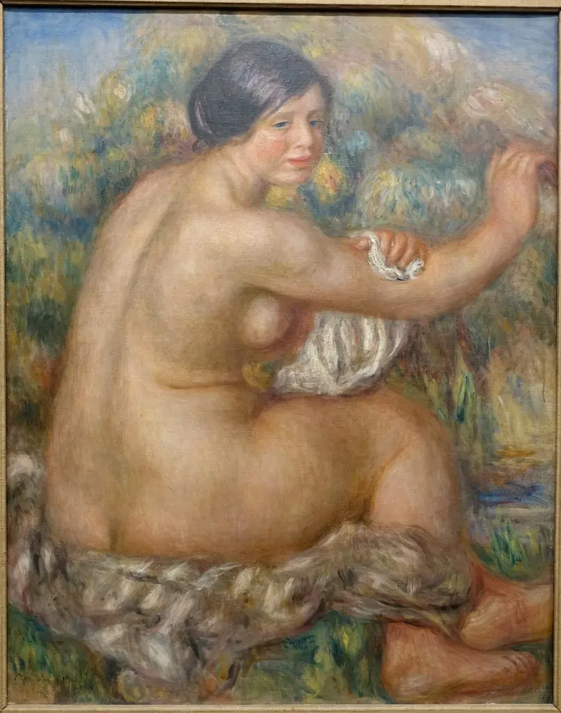 Bather Drying her Right Arm, Large Sitting Nude, by Auguste Renoir