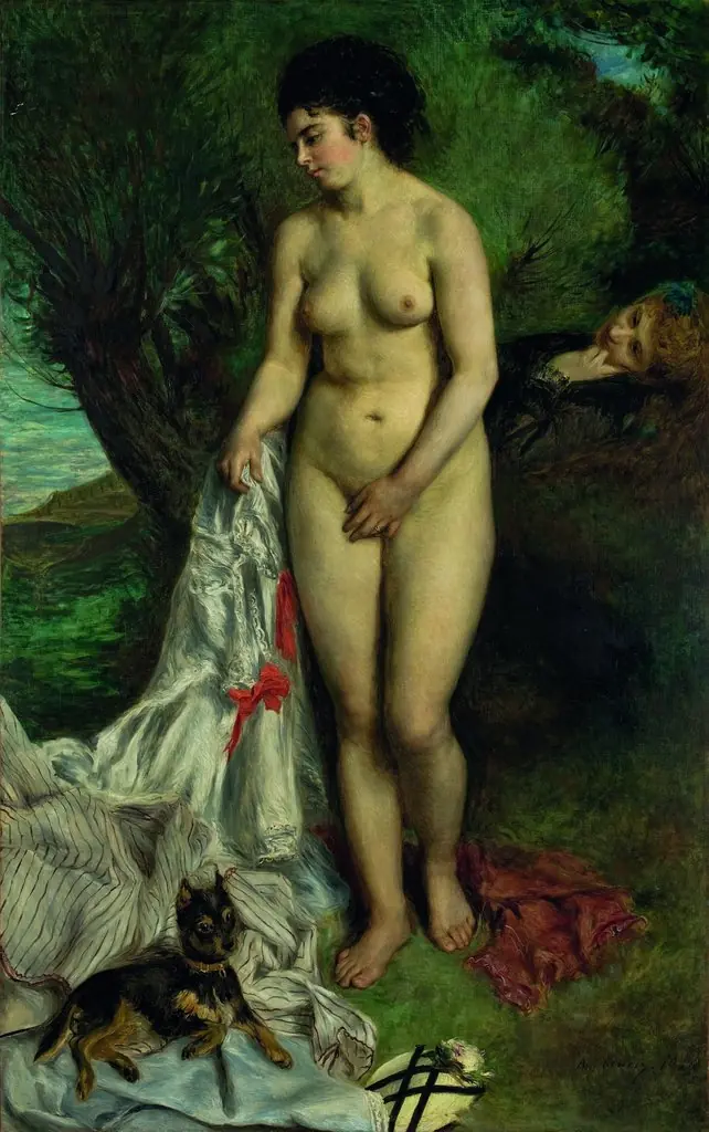 Bather with a Griffon Dog, by Auguste Renoir