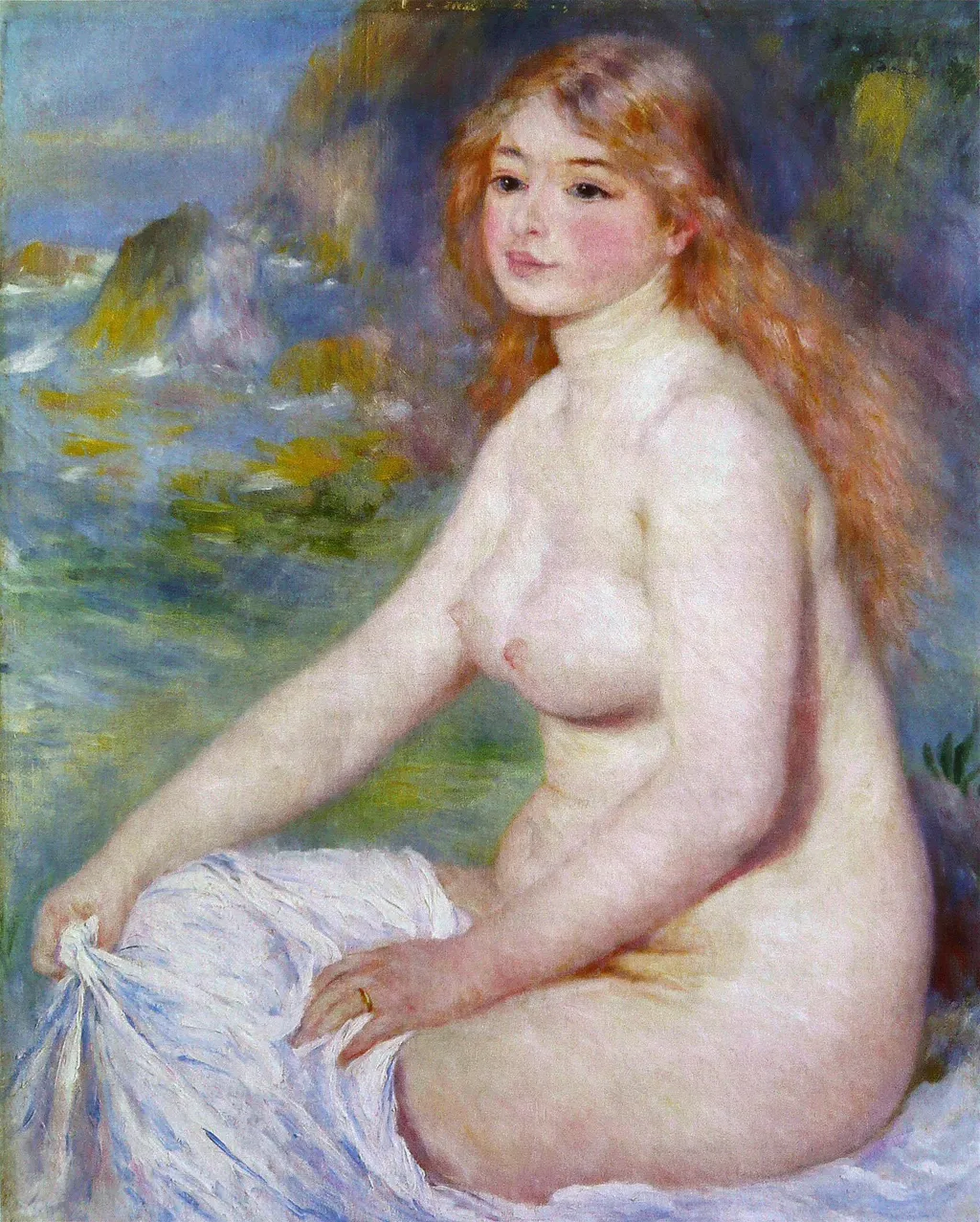 Blonde Bather, by Auguste Renoir, oil, 1891