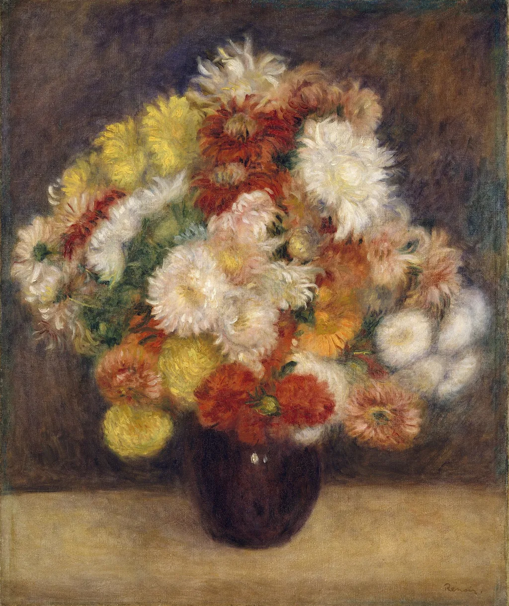 Bouquet of Chrysanthemums, by Auguste Renoir, oil, 1891