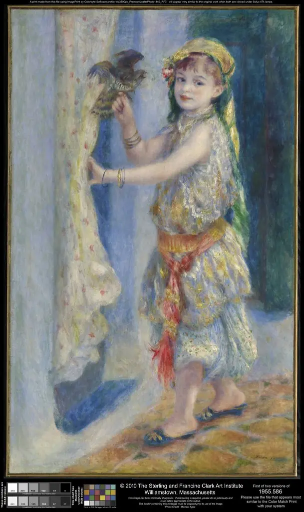 Child with a Bird (Mademoiselle Fleury in Algerian Costume), by Auguste Renoir