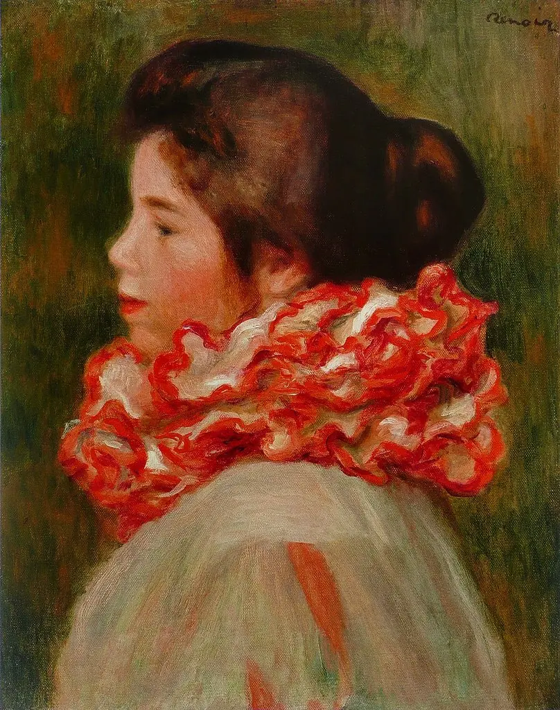 Girl in a Red Ruff, by Auguste Renoir