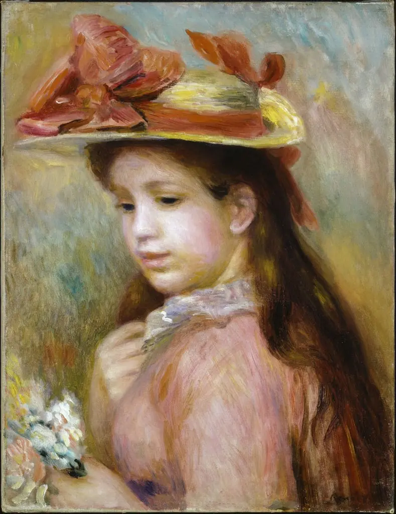Jeune fille au chapeau, by Auguste Renoir
