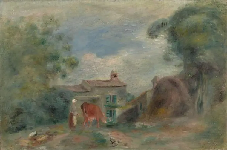 Landscape with figures, by Auguste Renoir