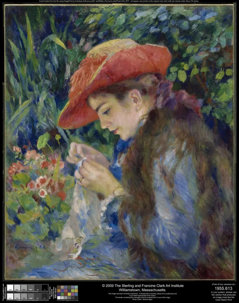 Marie-Thérèse Durand-Ruel Sewing, by Auguste Renoir