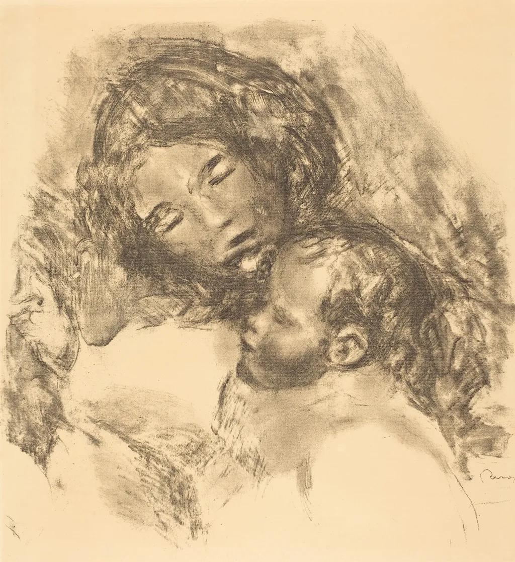 Maternity (Maternite), by Auguste Renoir, ink, 1912