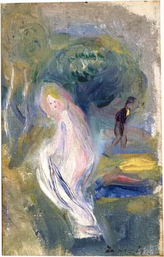 Nude with Figure in Background, by Auguste Renoir