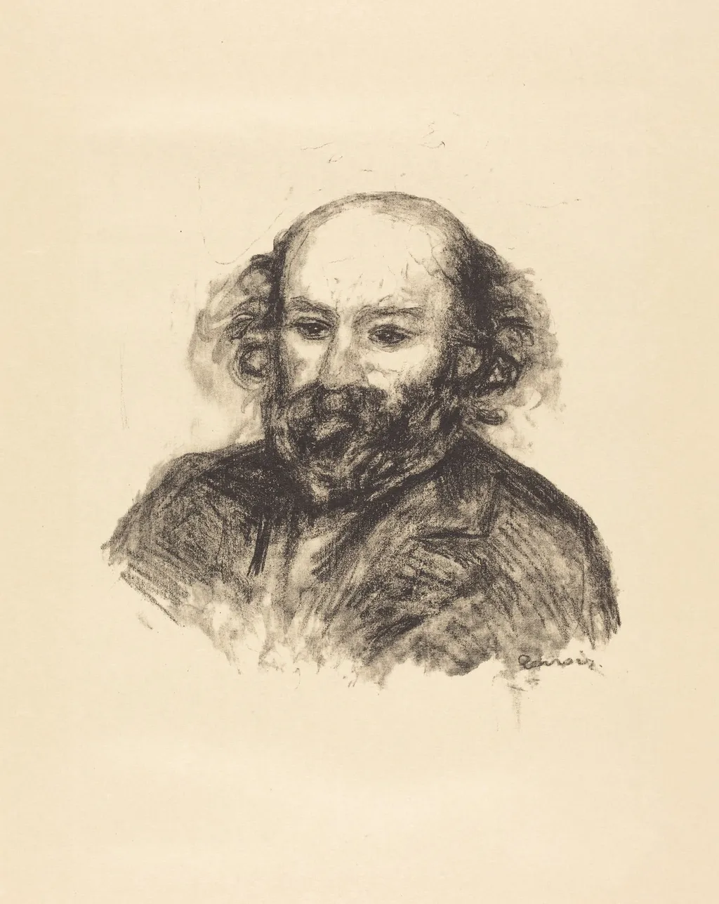 Paul Cezanne, by Auguste Renoir, ink, 1902