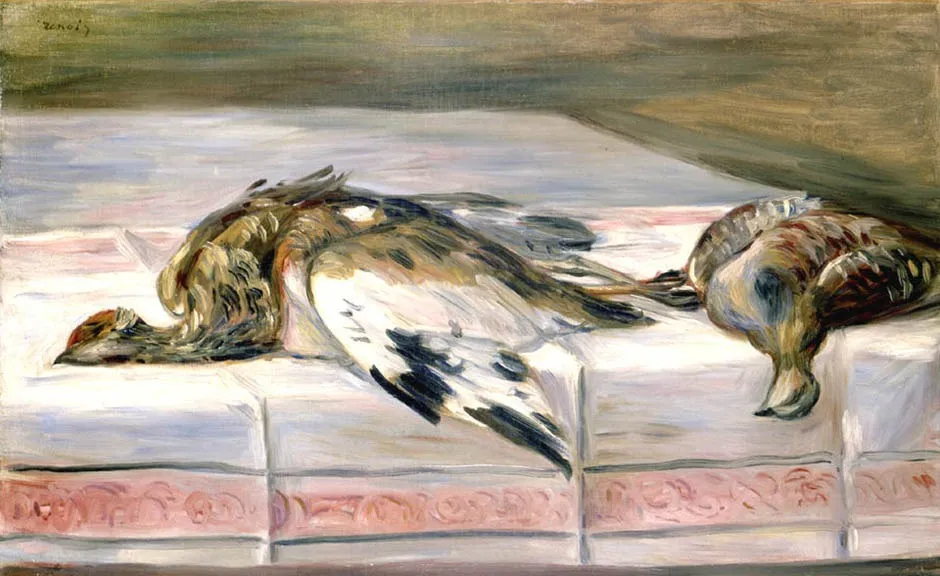 Pheasant and Fowl, by Auguste Renoir, oil, 1890