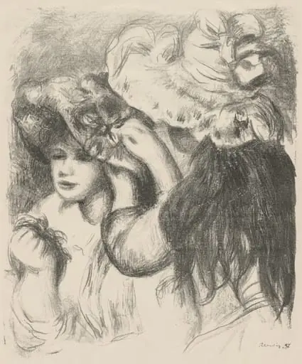 Pinning the Hat, by Auguste Renoir