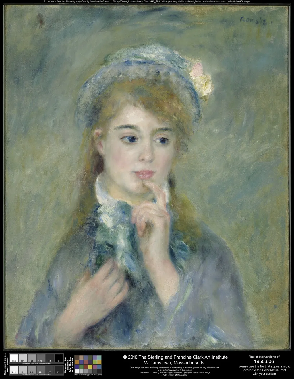 Portrait of a Young Woman (L'Ingenue), by Auguste Renoir, oil, 1874