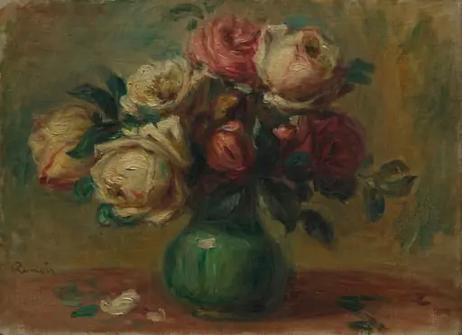Roses in a Vase, by Auguste Renoir
