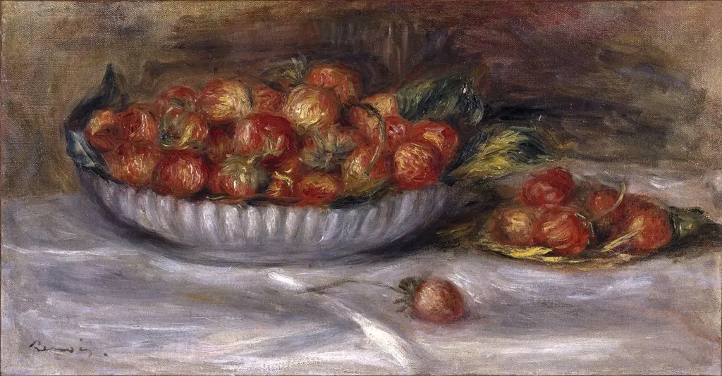 Still Life with Strawberries, by Auguste Renoir