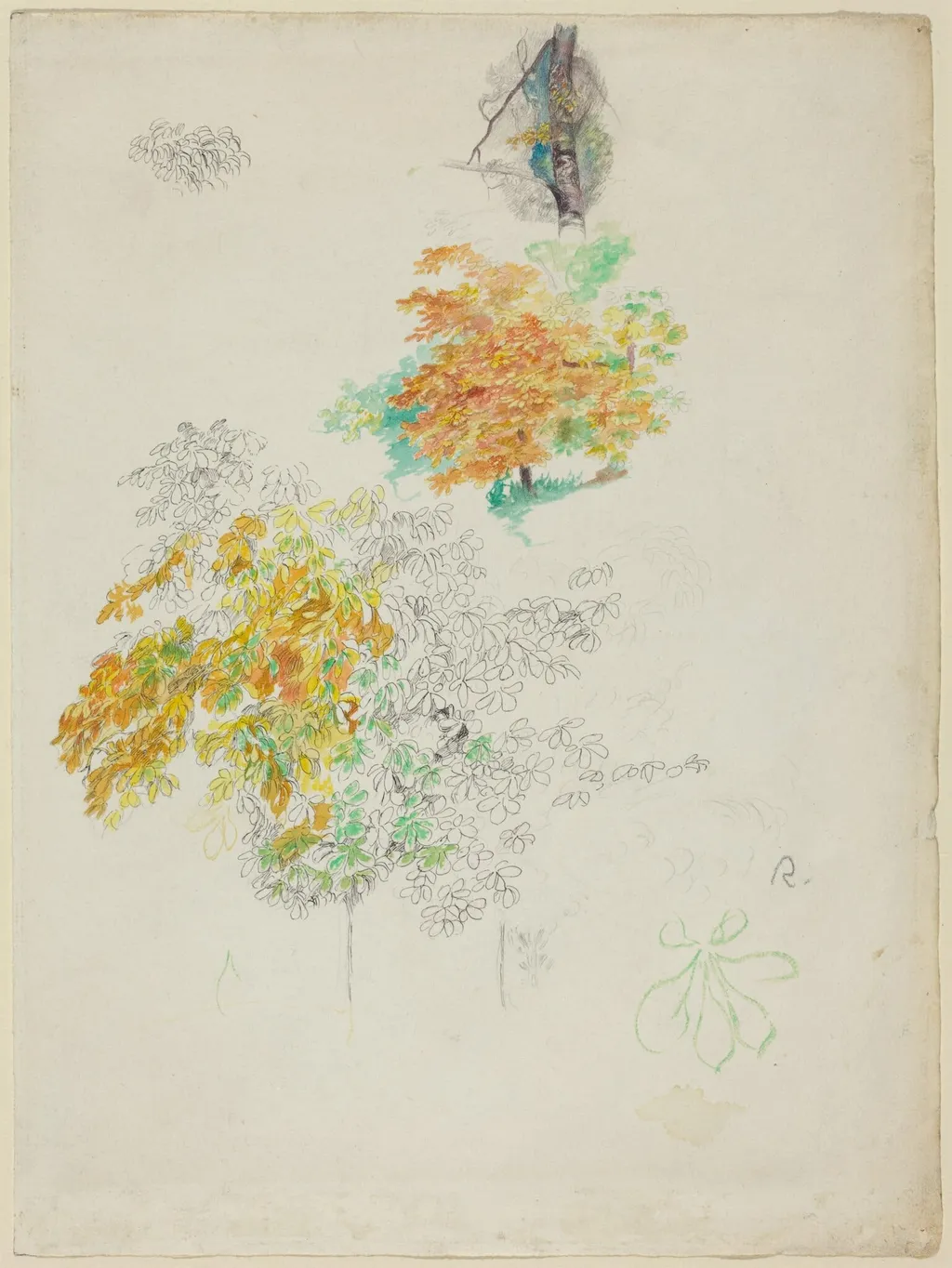 Studies of Trees, by Auguste Renoir, ink, 1886