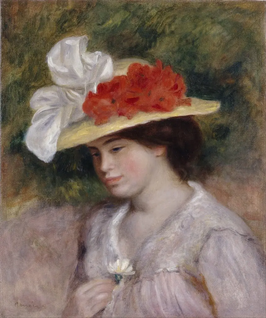 Woman in a Flowered Hat, by Auguste Renoir