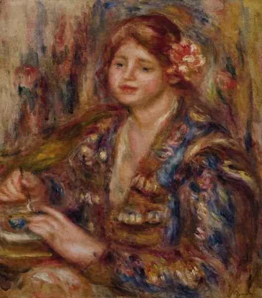 Woman with Rose, by Auguste Renoir