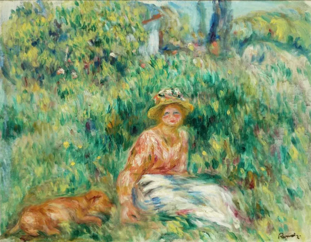 Young Woman in a Garden, by Auguste Renoir