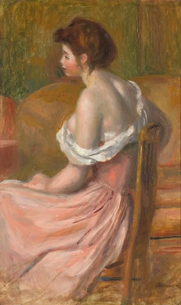 Young woman seated, with neck and shoulders uncovered, by Auguste Renoir