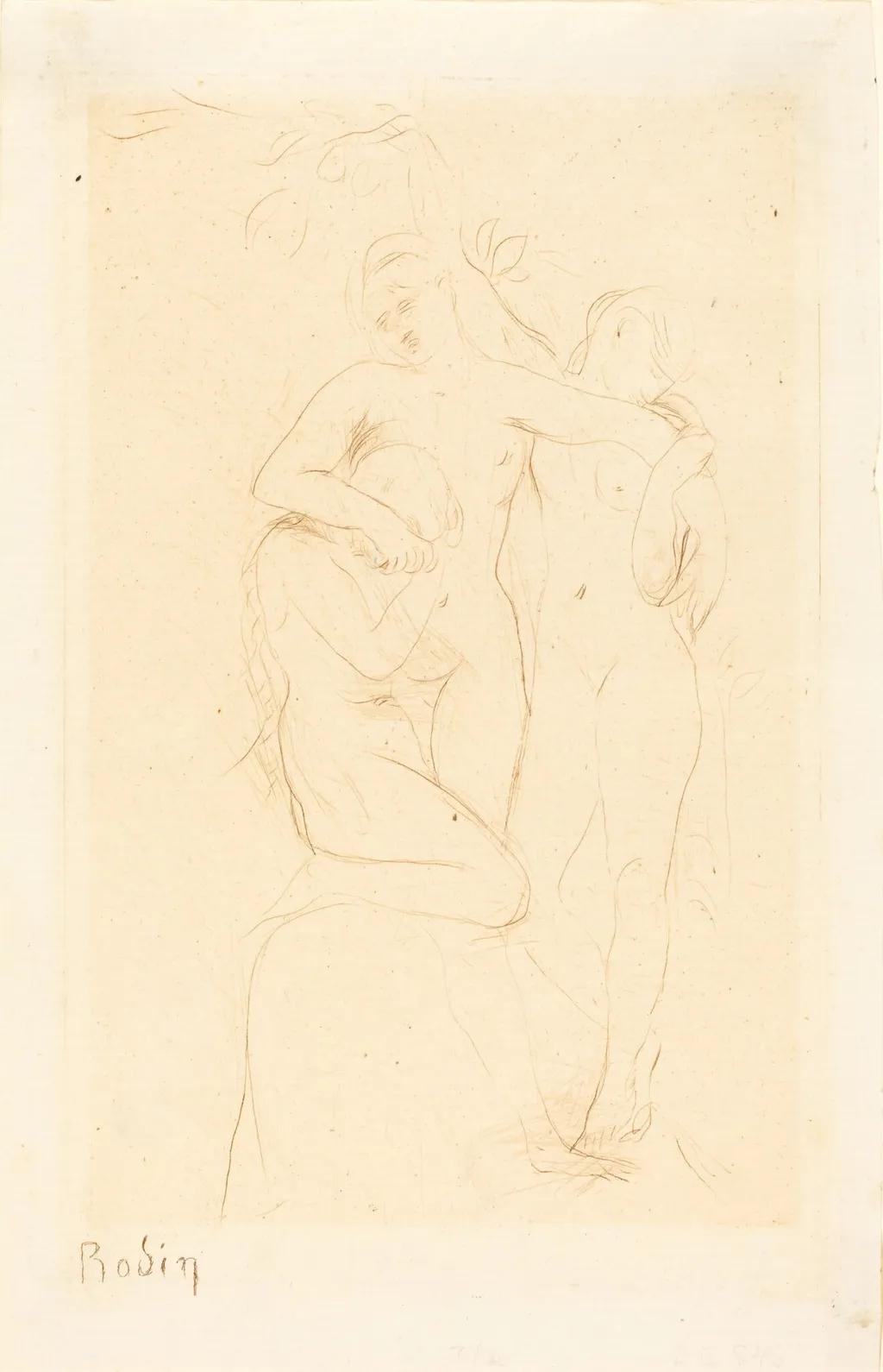Ames du Purgatoire, by Auguste Rodin, ink, 1893