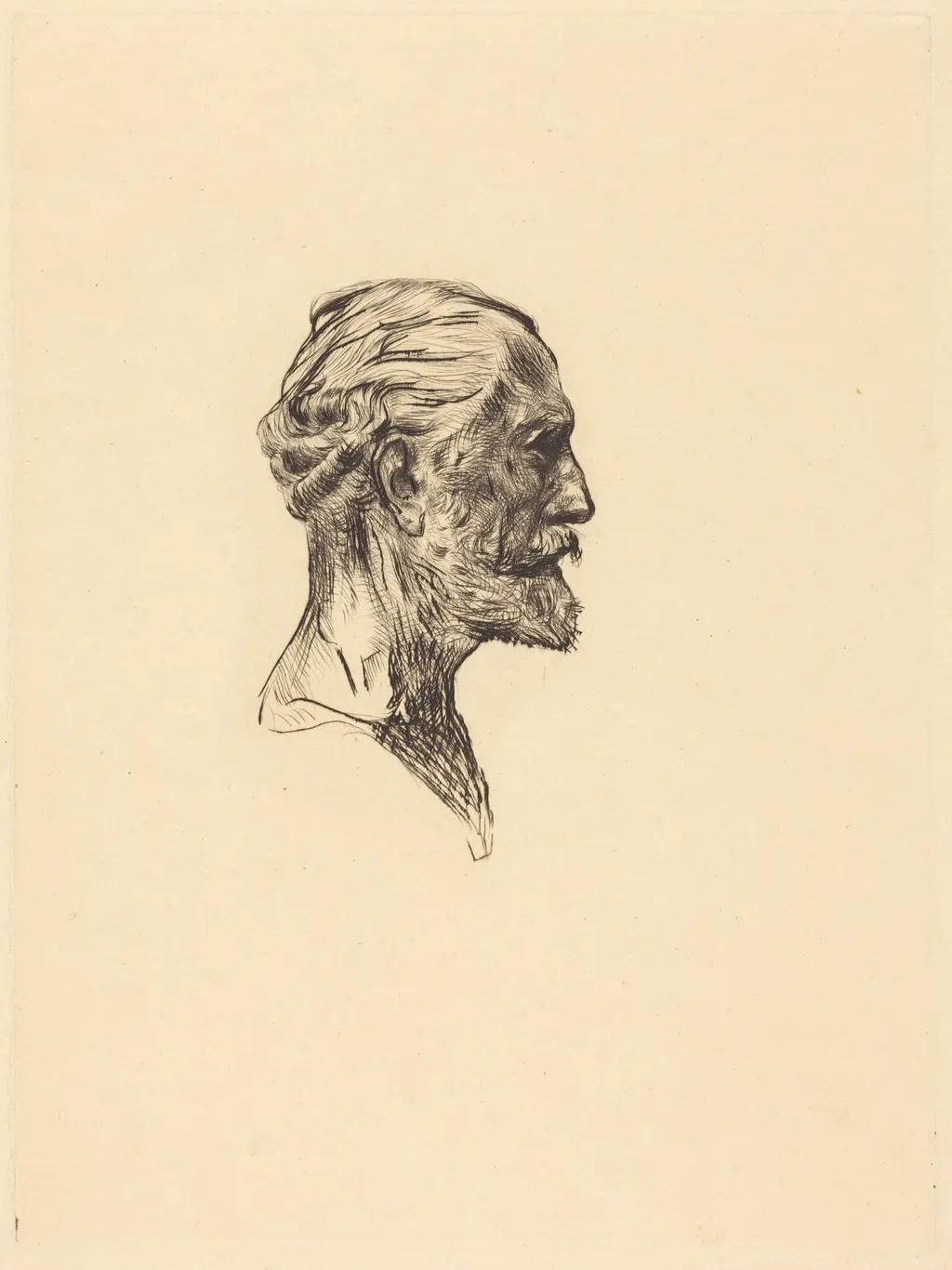 Antonin Proust, by Auguste Rodin, ink, 1885