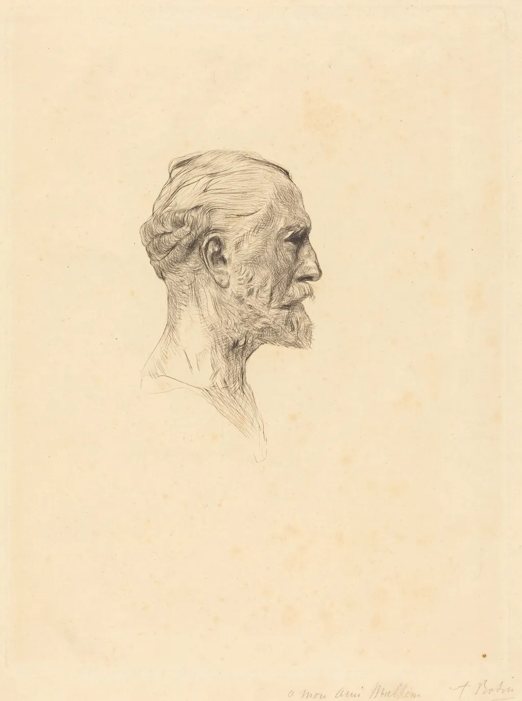 Antonin Proust, by Auguste Rodin, ink, 1885