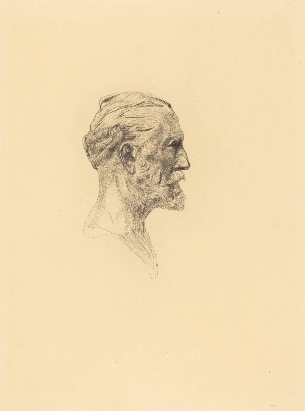 Antonin Proust, by Auguste Rodin, ink, 1885