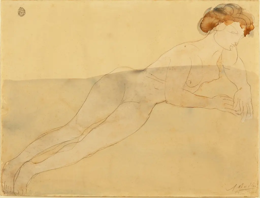 Nude female, reclining, by Auguste Rodin