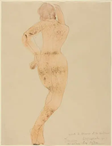 Rear View of Female Figure in Action, by Auguste Rodin