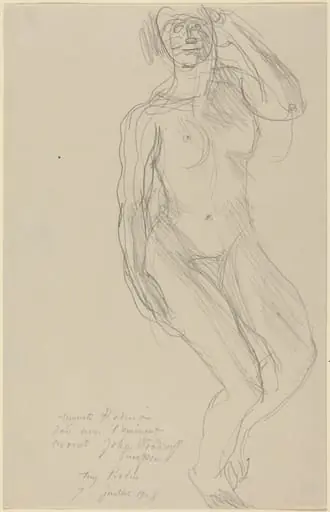 Seated Female Nude Looking Forward, by Auguste Rodin