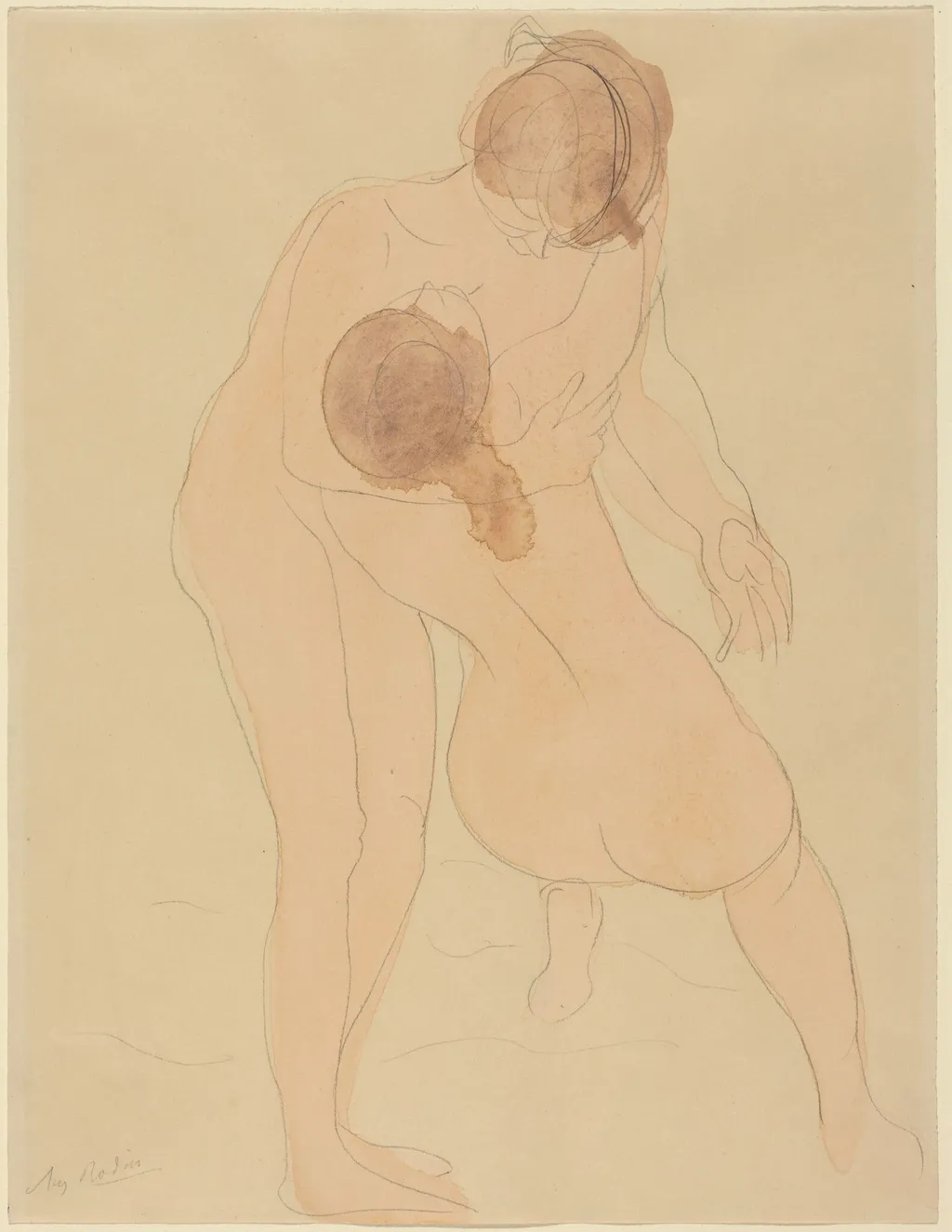 Two Figures, by Auguste Rodin, graphite, 1905