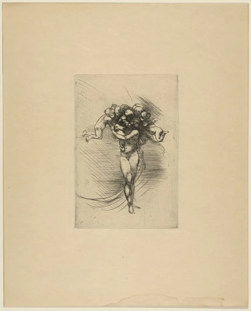 Untitled, by Auguste Rodin, ink, 1855