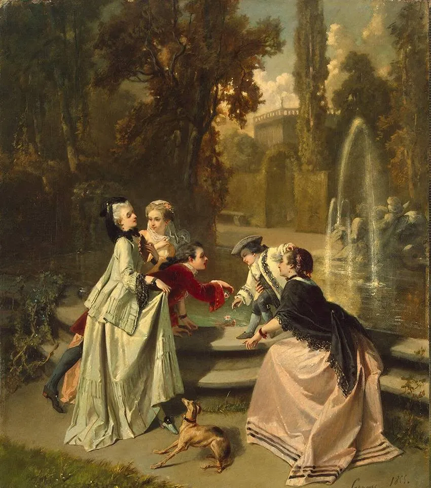 Misunderstanding, by Auguste Serrure, oil, 1855