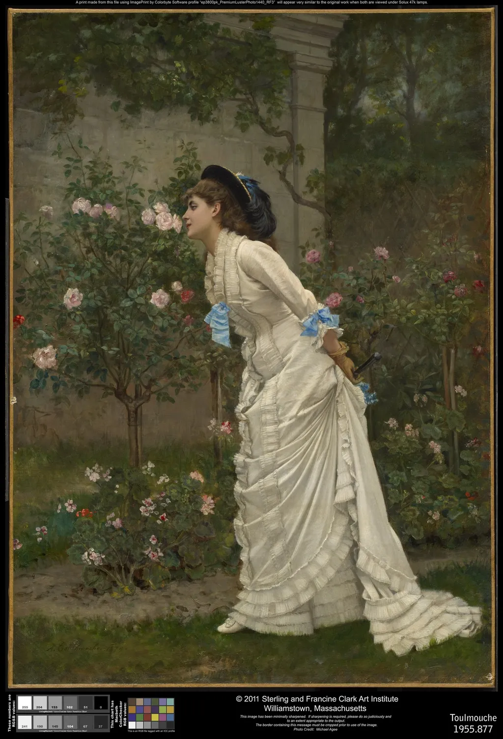 Woman and Roses, by Auguste Toulmouche, oil, 1890