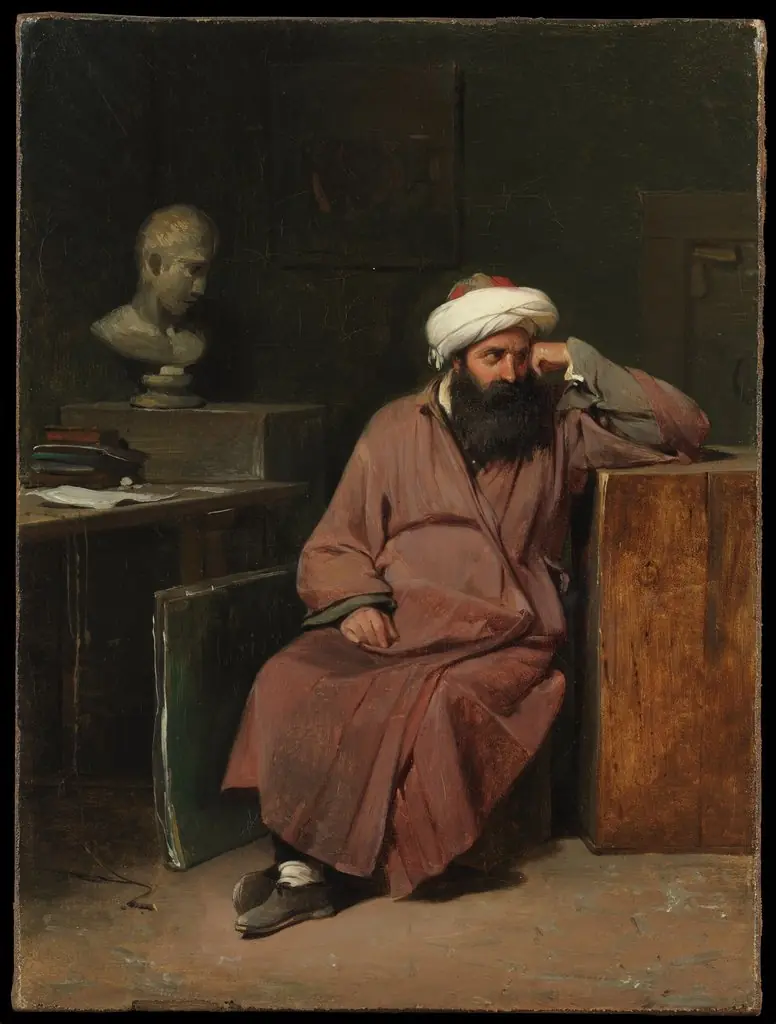 Man in Oriental Costume in the Artist’s Studio, by Auguste-Xavier Leprince