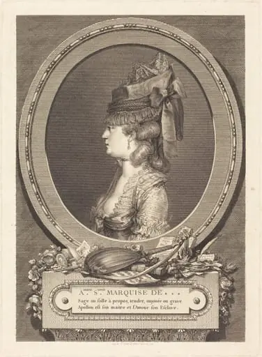 Adrienne Sophie Marquise de ***, by Augustin de Saint-Aubin