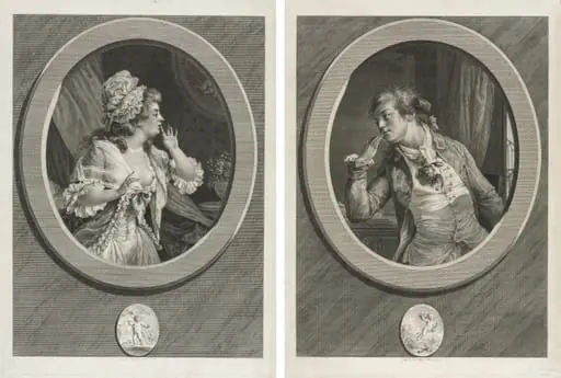 At Least Be Discreet and You May Count on Me (pair), by Augustin de Saint-Aubin