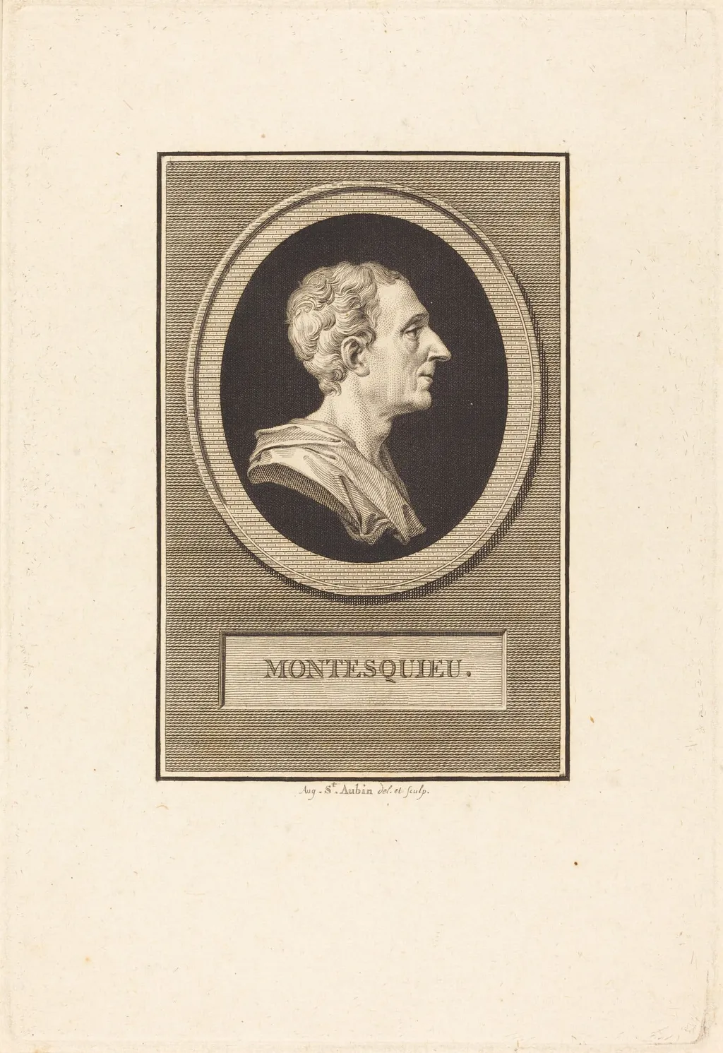 Charles Louis de Secondat Montesquieu, by Augustin de Saint-Aubin, ink, 1803