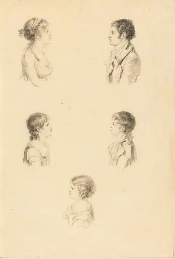 Five Busts, by Augustin de Saint-Aubin
