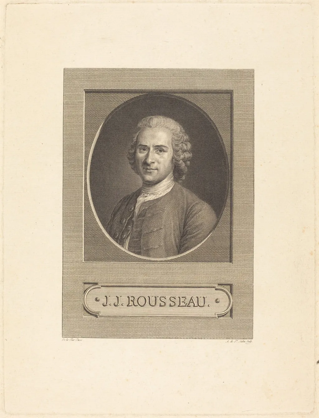 Frontispiece: J.J. Rousseau, by Augustin de Saint-Aubin, ink, 1777