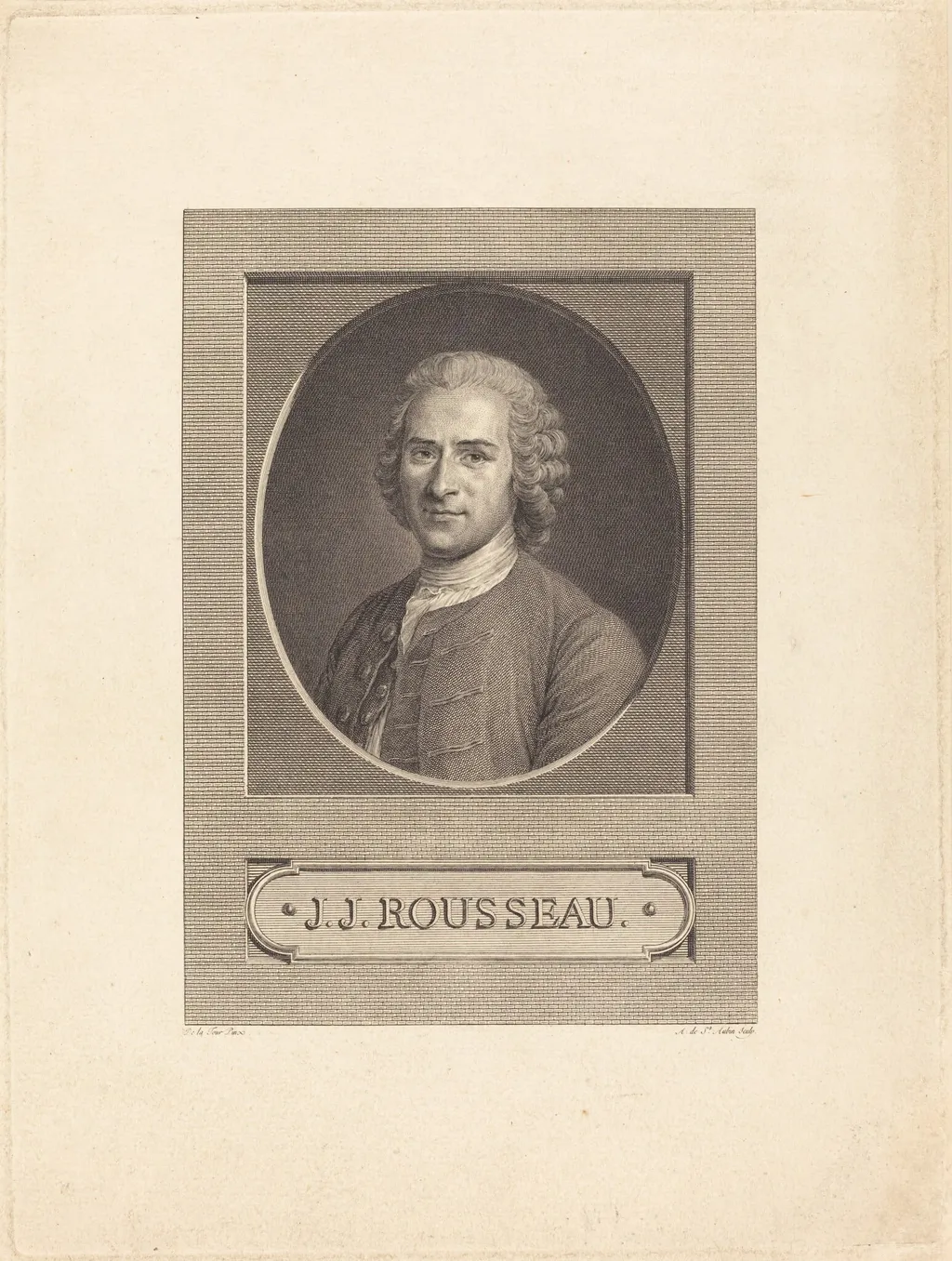 J.J. Rousseau, by Augustin de Saint-Aubin, ink, 1777