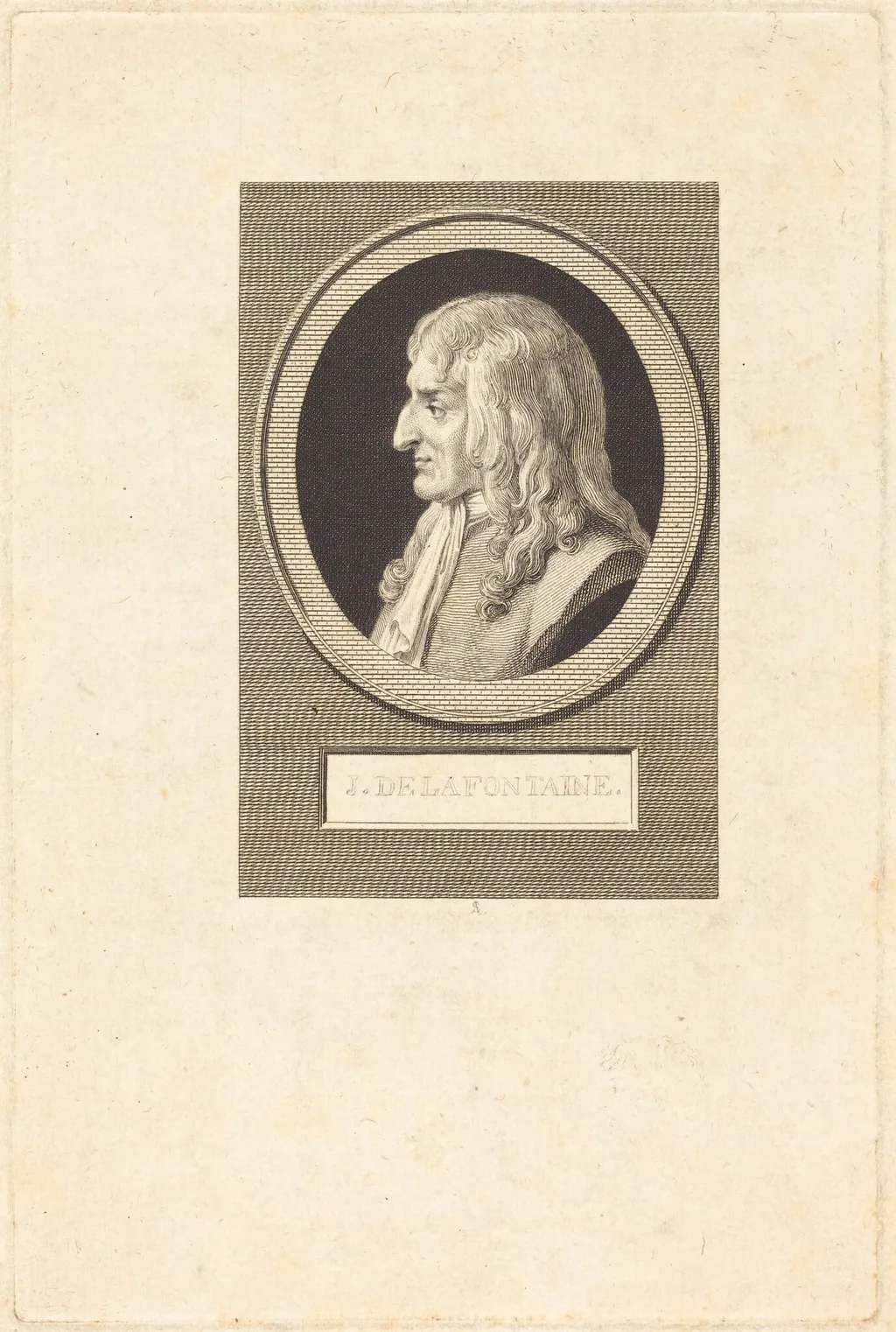 Jean de La Fontaine, by Augustin de Saint-Aubin, ink, 1801