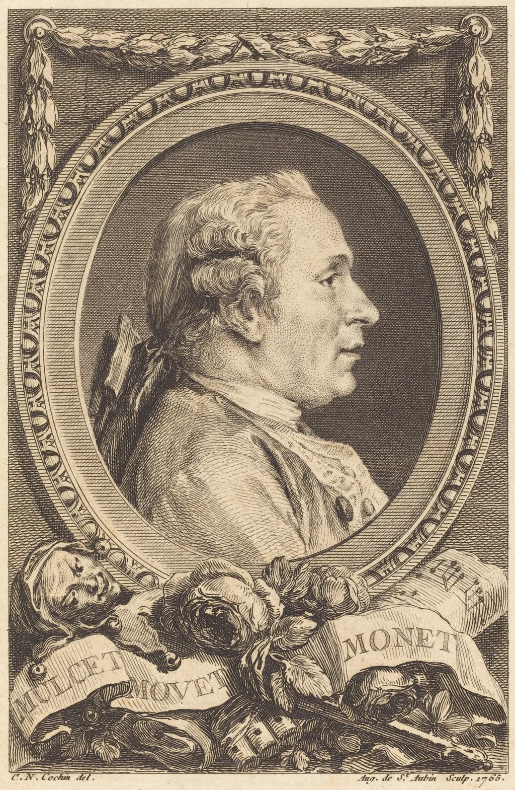 Jean Monnet, by Augustin de Saint-Aubin, ink, 1765