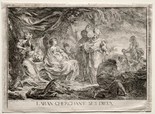 Laban Searching for His Household Gods, by Augustin de Saint-Aubin