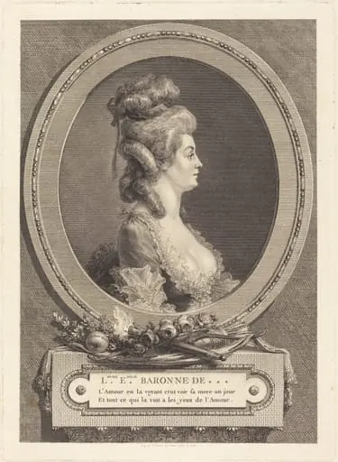 Louise Emilie Baronne de ***, by Augustin de Saint-Aubin