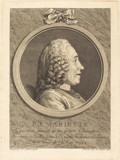 Pierre-Jean Mariette, by Augustin de Saint-Aubin