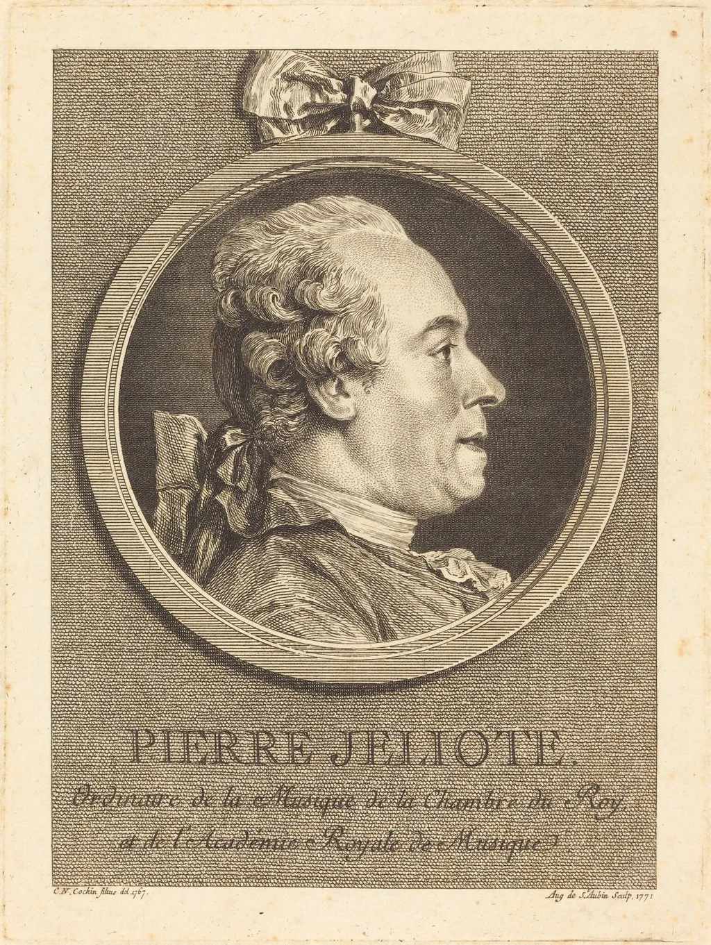 Pierre Jeliote, by Augustin de Saint-Aubin, ink, 1771