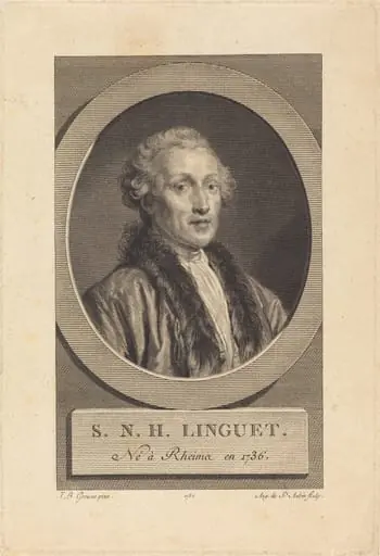 Simon-Nicolas-Henri Linguet, by Augustin de Saint-Aubin