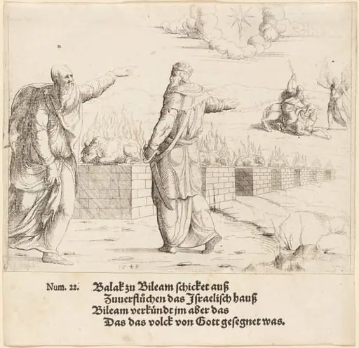 Balak's Sacrifice, and Balaam's Prophecy, by Augustin Hirschvogel